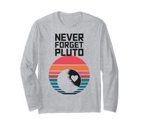 Never Forget Pluto Astronomy Lover Retro Long Sleeve T-Shirt