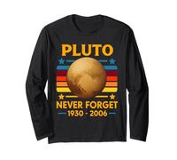 Never Forget Pluto Funny Retro Vintage Astronomy Space Lover Long Sleeve T-Shirt
