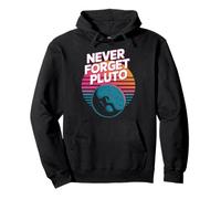 Never Forget Pluto Retro Sunset Science Pullover Hoodie