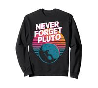 Never Forget Pluto Retro Sunset Science Sweatshirt