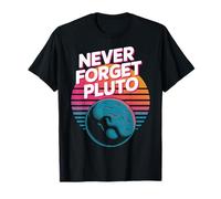 Never Forget Pluto Retro Sunset Science T-Shirt
