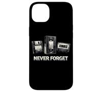 Never Forget Retro 80s 90s VHS Cassette Floppy Disk Case for iPhone 14 Plus