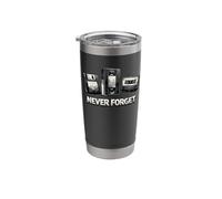 Never Forget Retro 80s 90s VHS Cassette Floppy Disk Stainless Steel Insulated Tumbler