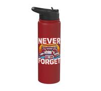 Never Forget Retro Gaming VHS Cassette Tape 80s Nostalgia Stainless Steel Insulated Water Bottle