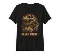 Never Forget T Rex Skeleton Fossil Vintage Art Premium T-Shirt