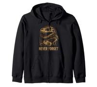 Never Forget T Rex Skeleton Fossil Vintage Art Zip Hoodie