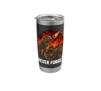 Never Forget T Rex Volcanic Extinction Old School Dino Stainless Steel Insulated Tumbler