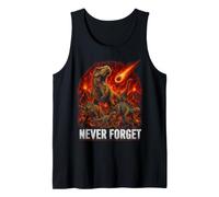 Never Forget T Rex Volcano Triceratops Dinosaur Crew Tank Top
