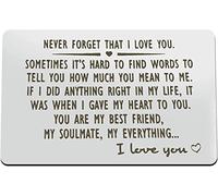 Never Forget That I Love You Engraved Wallet Insert Card, I Love You Gifts for Him, Anniversary Cards Gifts for Wife Girlfriend Boyfriend Him Her Birthday Wedding Christmas Valentine's Day
