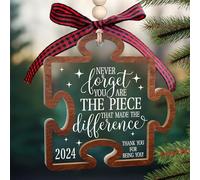 Never Forget The Difference That You Make Ornament - Thank You Gifts for Women, Boss, Coworkers, Manager, Teacher, Nurse, Mom - Appreciation Thank You Christmas Ornaments - Wood & Acrylic Ornament