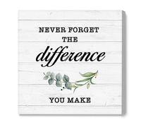 Never Forget The Difference You Make Canvas Frame Poster,You Make A Difference Wall Art,Difference Maker Gift for Friends Appreciation Gifts for Coworkers,Retirement Decorations