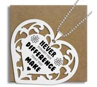Never Forget The Difference You Make Hanging Ornament, Stainless Steel Heart Thank You Appreciation Gift for Teacher Nurse Midwife Coworker Mentor Friend, Leaving or Christmas Keepsake SXX2