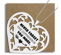 Never Forget The Difference You Make Hanging Ornament, Stainless Steel Heart Thank You Appreciation Gift for Nurse Teacher Midwife Coworker Mentor Friend, Leaving or Christmas Keepsake SXX13