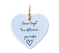 Never Forget The Difference You Make Ornament Heartful Appreciation Gift Acrylic Hanging Heart Sign for Teacher Tutor Family Friends Coworker Employee Christmas Tree Home Decor Keepsake (Heart B)