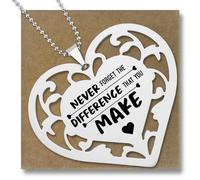 Never Forget The Difference You Make Ornament, Inspirational Gift for Teacher, Coworker, Volunteer, Employee, Thanksgiving Christmas Car Rearview Mirror Hanging Keepsake PE007
