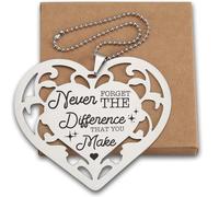 Never Forget The Difference You Make Ornament, Stainless Steel Heart Thank You Appreciation Gift for Women, Men, Teacher, Mentor, Nurse, Volunteer, Friend Hanging Ornament AGG2