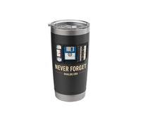 Never Forget VHS Cassette Floppy Retro 80s 90s Stainless Steel Insulated Tumbler