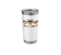 Never Forget VHS Tape Cassette Floppy Disk Nostalgia Stainless Steel Insulated Tumbler