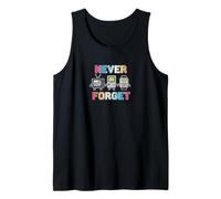 Never Forget Vintage Nostalgia Tech Retro Old School Pixels Tank Top