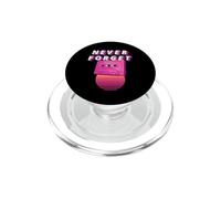 Never Forget Vintage Retro Pink Cassette 80s Music Tape PopSockets PopGrip for MagSafe