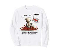 Never Forgotten Union Jack Teddy, Women, Girls & Kids Poppy Sweatshirt