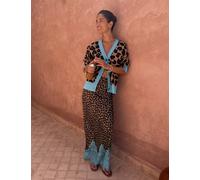 Never Fully Dressed Animal Print Midaxi Slip Skirt Brown Mix