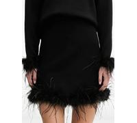 NEVER FULLY DRESSED feather trim skirt - Black XS