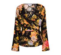 Never Fully Dressed Floral-print Chiffon Wrap top - Black - 6 (UK6 / XS)