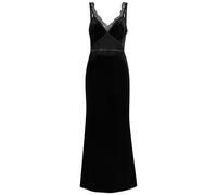 Never Fully Dressed Lace-embellished Velvet Midi Dress - Black - 8 (UK8 / S)