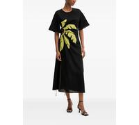 NEVER FULLY DRESSED leaf cut-out midi dress - Black XS-M