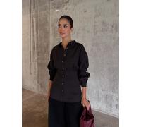 Never Fully Dressed Lyocell Rich Button Through Shirt Black