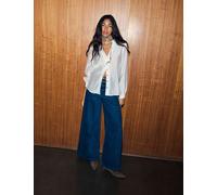 Never Fully Dressed Lyocell Rich Collared Relaxed Shirt White