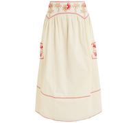 Never Fully Dressed Pollenca Embroidered Cotton Midi Skirt - White - 16 (UK16 / XL)