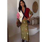 Never Fully Dressed Printed Midaxi Slip Skirt Green Mix