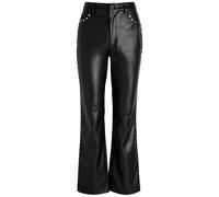 Never Fully Dressed Stud-embellished Faux Leather Trousers - Black - 8 (UK8 / S)