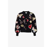 Never Fully Dressed Womens Never Fully Dressed Astra Hannah Embroidered Knit Cardigan Black L