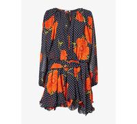 Never Fully Dressed Womens Never Fully Dressed Ella Poppy-Print Woven Mini Dress Black 10