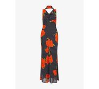 Never Fully Dressed Womens Never Fully Dressed Sophie Floral-Print Woven Maxi Dress Black 6