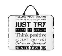 Never Give Up 14 Inch Printed Laptop Sleeve, 600d Oxford-Cloth Shockproof Laptop Case With Thickened Pearl Cotton,Waterproof Portable Laptop Handbag Cover