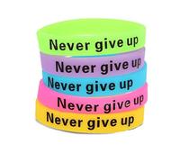Never Give Up Believe Create Inspire Dream No Pain No Gain Motivational Bracelets Rubber Band Wristbands Jewelry Inspirational Bracelets Gifts, 8 inches, Silicone, no gemstone