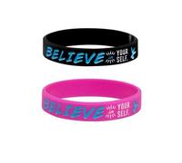 Never Give Up Believe Create Inspire Dream No Pain No Gain Motivational Bracelets Rubber Band Wristbands Jewelry Inspirational Bracelets Gifts, 8 inches, Silicone, no gemstone