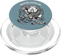Never Give Up Ice Hockey Polar Bear Puck Hockey Stick Cool LOL PopSockets PopGrip for MagSafe