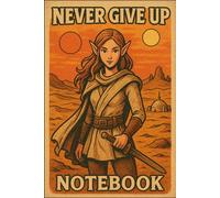 Never Give Up Notebook - inspirational sci-fi adult and sci-fi lovers notebook: Inspirational 6x9 Lined Notebook Featuring a Warrior Princess in a ... 100 Pages for Writing, Sketching & Big Dreams
