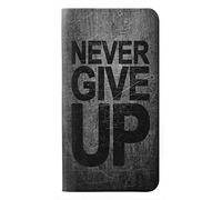 Never Give Up PU Leather Flip Case Cover For Motorola One Macro, Moto G8 Play