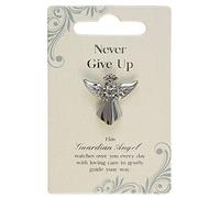 Never Give Up Silver Coloured Angel Pin With Gem Stone Sentimental Gift Idea