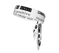 Never Give Up Sports Head Tie Adjustable Stylish Breathable Running Workout Gym Cycling Tennis Basketball
