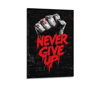 Never Give Up Wall Art, Fist-themed Print, Motivational Poster, Determined Canvas Picture Poster Decorative Painting Canvas Wall Posters And Art Picture Print Modern Family Bedroom Decor Posters 16x24