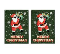 Never Gonna Give You Up Christmas Card | 2-PC Funny Santa Jokers Greeting Cards | Santa Blessing Prank Christmas Card Singing Non Stop | Musical EndIess Christmas Cards For Kids Adults