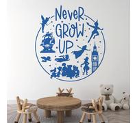 Never Grow Up - Disney Movie Neverland Book Peter Pan Inspired Decal Wall Sticker [Large] [Marina]