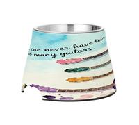 Never Have Too Many Guitars Blue Bowls for Dogs Enhanced Stainless Steel Feeder Pets Bowl for Small Dogs Whisker Fatigue